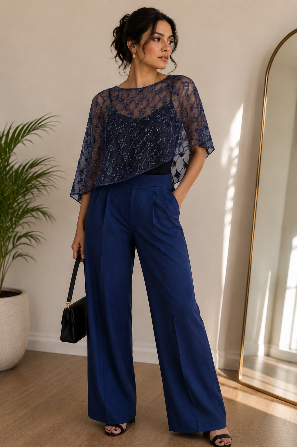 Blue Sequin Cape