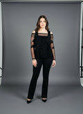 Off Shoulder Black Heavy Cape