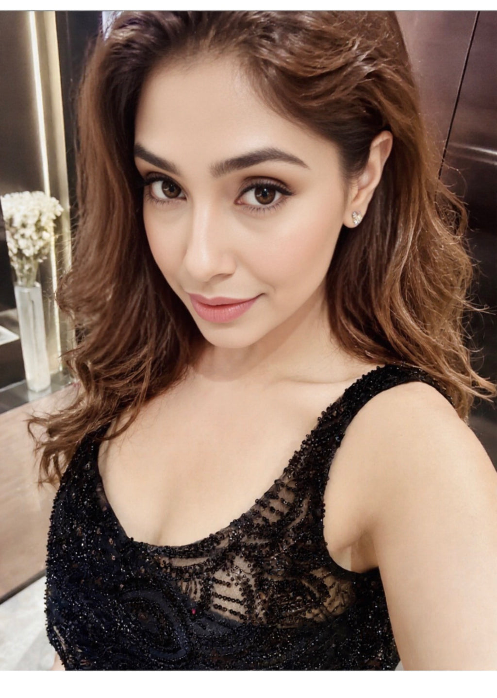 Black Beaded Loose Crop top